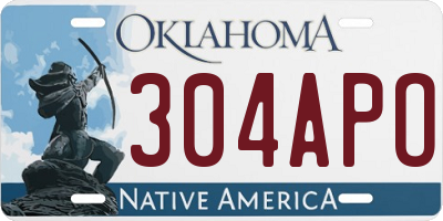 OK license plate 304APO