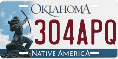 OK license plate 304APQ
