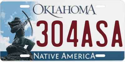 OK license plate 304ASA