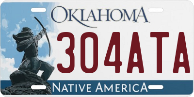 OK license plate 304ATA