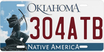 OK license plate 304ATB