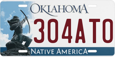 OK license plate 304ATO