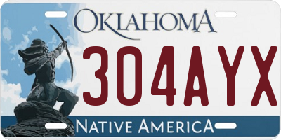 OK license plate 304AYX