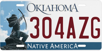 OK license plate 304AZG