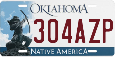 OK license plate 304AZP