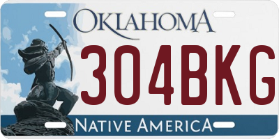 OK license plate 304BKG
