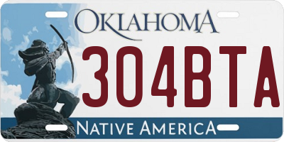 OK license plate 304BTA