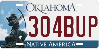 OK license plate 304BUP