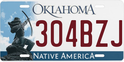 OK license plate 304BZJ