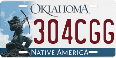 OK license plate 304CGG