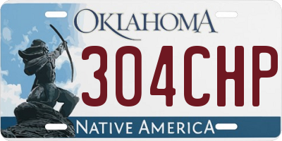 OK license plate 304CHP