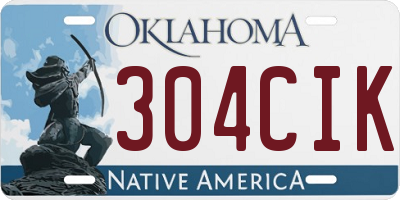 OK license plate 304CIK