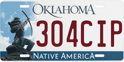 OK license plate 304CIP