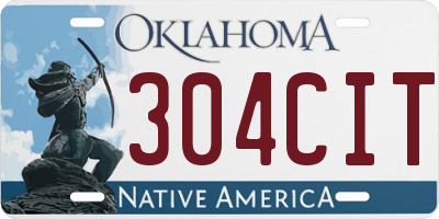 OK license plate 304CIT