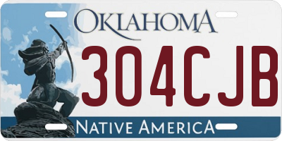 OK license plate 304CJB