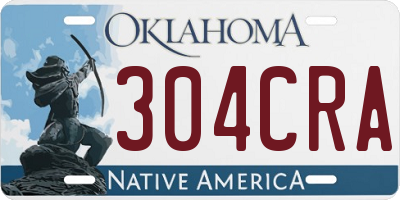 OK license plate 304CRA