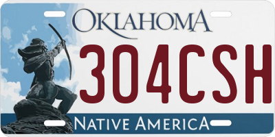 OK license plate 304CSH