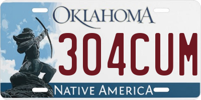 OK license plate 304CUM