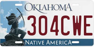 OK license plate 304CWE