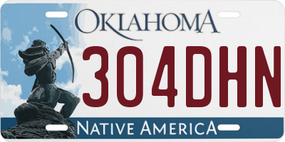 OK license plate 304DHN