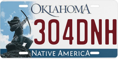 OK license plate 304DNH