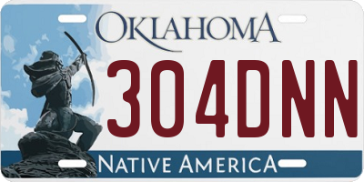 OK license plate 304DNN