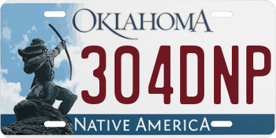 OK license plate 304DNP