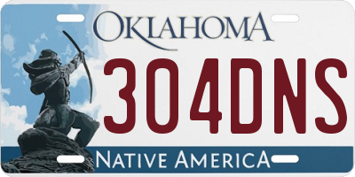 OK license plate 304DNS