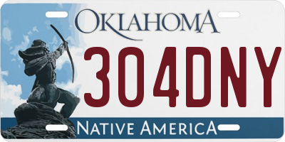 OK license plate 304DNY
