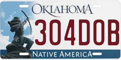 OK license plate 304DOB
