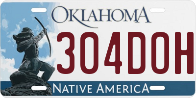 OK license plate 304DOH