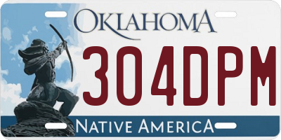 OK license plate 304DPM
