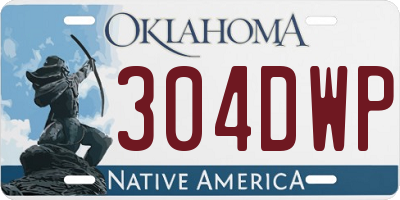 OK license plate 304DWP