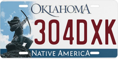OK license plate 304DXK