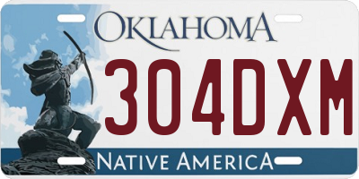 OK license plate 304DXM