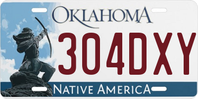 OK license plate 304DXY