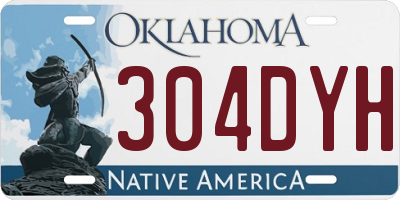 OK license plate 304DYH