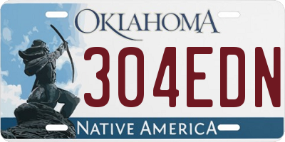 OK license plate 304EDN