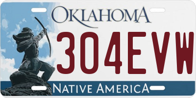 OK license plate 304EVW