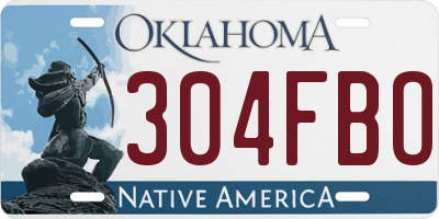 OK license plate 304FBO
