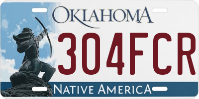 OK license plate 304FCR