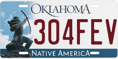 OK license plate 304FEV