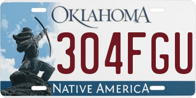OK license plate 304FGU
