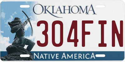 OK license plate 304FIN