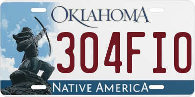 OK license plate 304FIO
