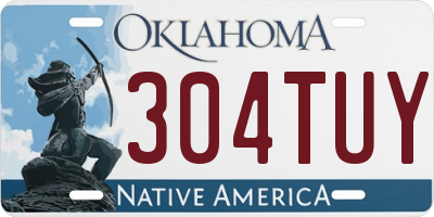 OK license plate 304TUY