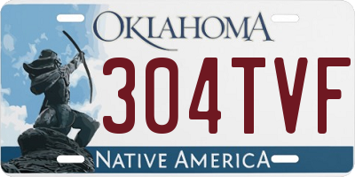 OK license plate 304TVF