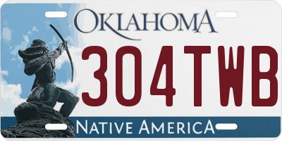 OK license plate 304TWB