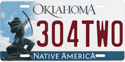 OK license plate 304TWO