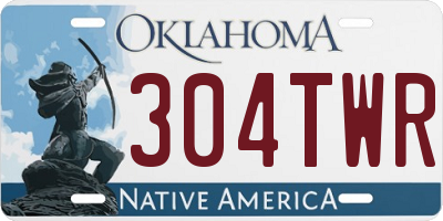 OK license plate 304TWR